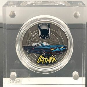 Batman 1966 Batmobile Commemorative Coin - Blue, Rare 1/2000 worldwide.
